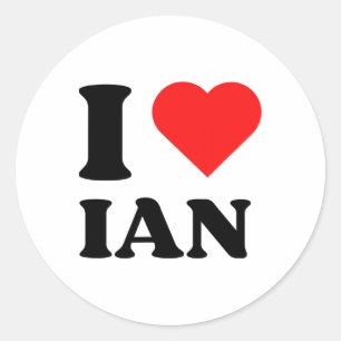 Adesivo Redondo Eu Amo Ian I Heart Ian Name Y2k Christmas