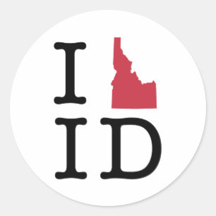 Adesivo Redondo Eu amo Idaho