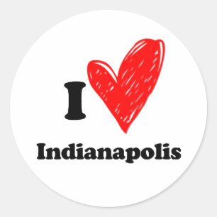 Adesivo Redondo Eu amo Indianápolis