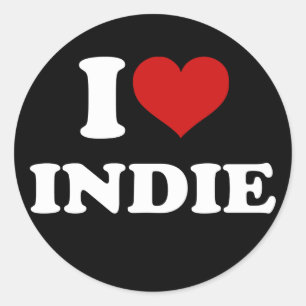 Adesivo Redondo Eu Amo Indie