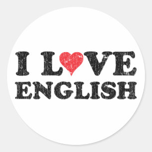 Adesivo Redondo Eu amo inglês