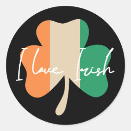 Adesivo Redondo Eu amo irlandês!