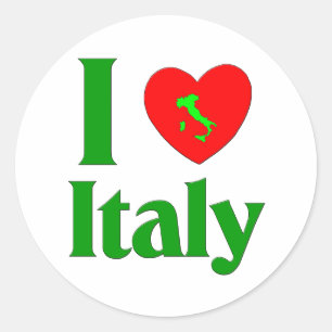 Adesivo Redondo Eu amo Italia