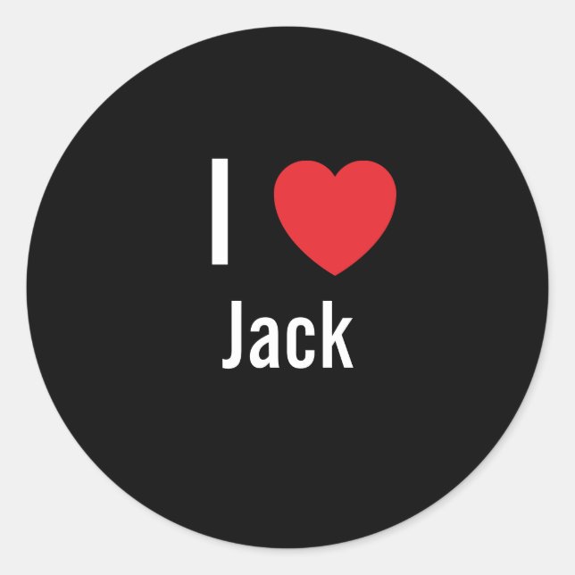 Adesivo Redondo Eu amo Jack (Frente)