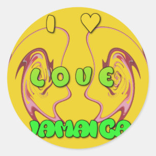 Adesivo Redondo Eu amo Jamaica.png