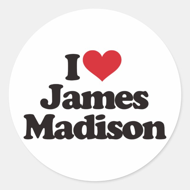 Adesivo Redondo Eu Amo James Madison (Frente)