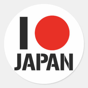 ADESIVO REDONDO EU AMO JAPÃO