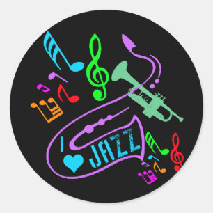 ADESIVO REDONDO EU AMO JAZZ