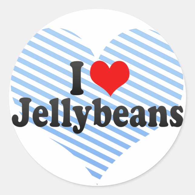 Adesivo Redondo Eu Amo Jellybeans (Frente)