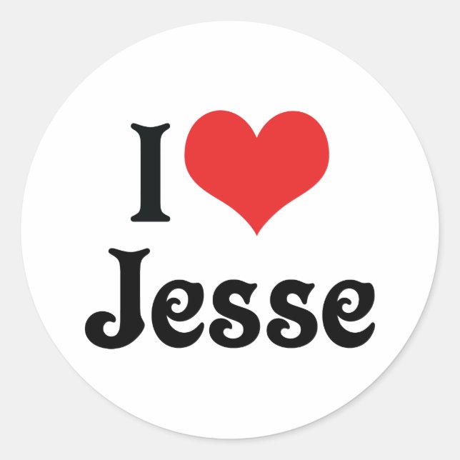 Adesivo Redondo Eu Amo Jesse (Frente)