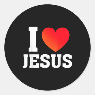Adesivo Redondo Eu Amo Jesus