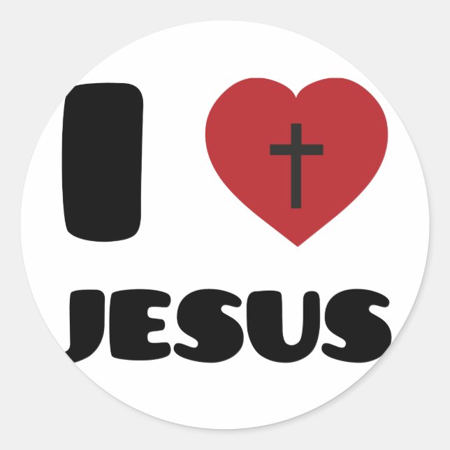 Adesivo Redondo Eu amo Jesus (Frente)