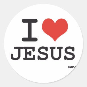 Adesivo Redondo Eu amo Jesus