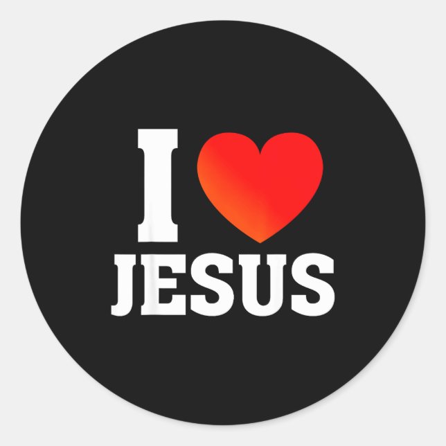 Adesivo Redondo Eu Amo Jesus (Frente)