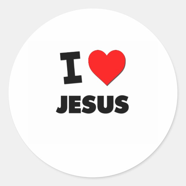Adesivo Redondo Eu amo Jesus (Frente)
