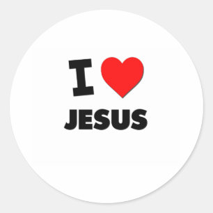 Adesivo Redondo Eu amo Jesus