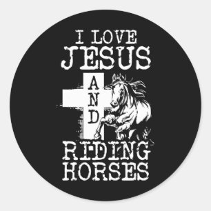 Adesivo Redondo Eu Amo Jesus E Cavalos Cavalos Cavalos Cavalos Cav