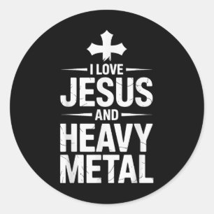 Adesivo Redondo Eu Amo Jesus E Heavy Metal _8