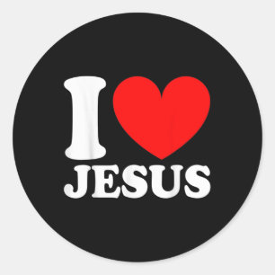 Adesivo Redondo Eu Amo Jesus Fofo Religioso Cristão Religioso