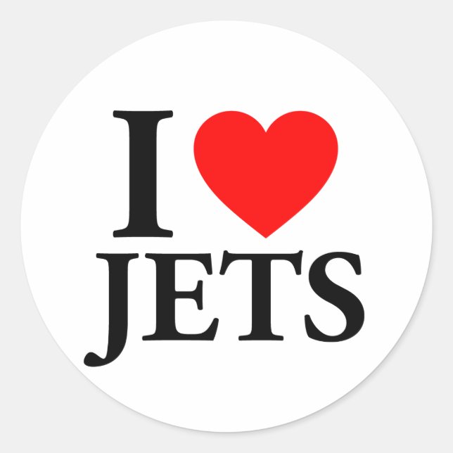Adesivo Redondo Eu Amo Jets (Frente)