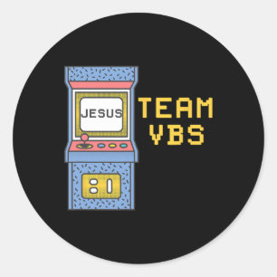 Adesivo Redondo Eu Amo Jogo de Vbs Férias Escola Bíblica Retro