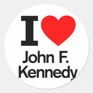 Adesivo Redondo Eu Amo John F. Kennedy