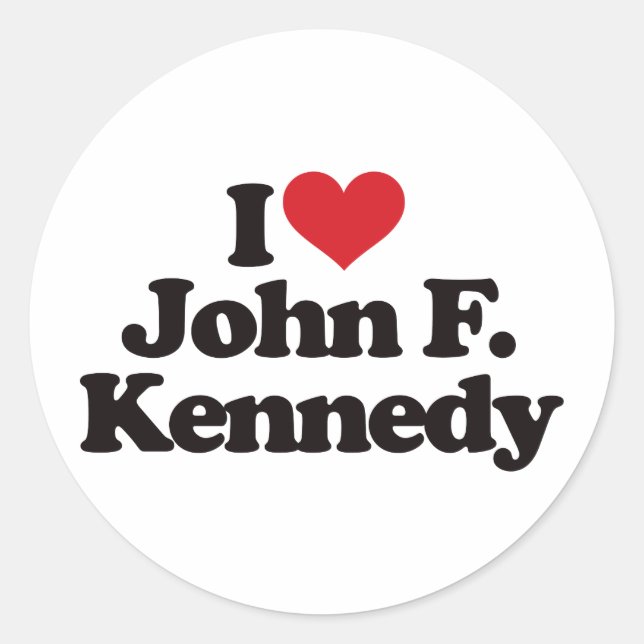 Adesivo Redondo Eu Amo John F Kennedy (Frente)