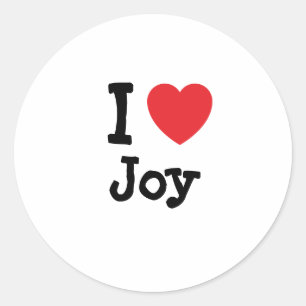 Adesivo Redondo Eu amo Joy Heary T-Shirt