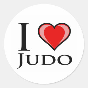 Adesivo Redondo Eu Amo Judo