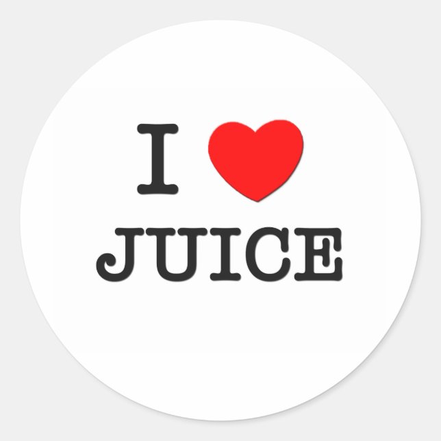 Adesivo Redondo Eu Amo Juice (Frente)