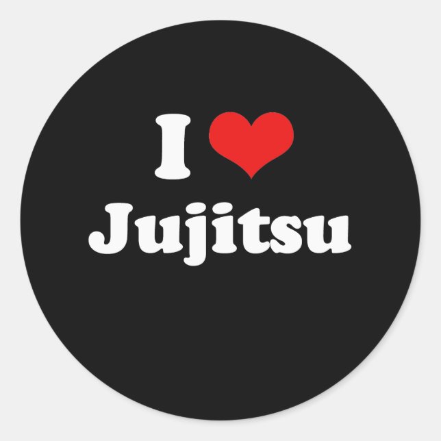 Adesivo Redondo Eu Amo Jujitsu Tshirt (Frente)