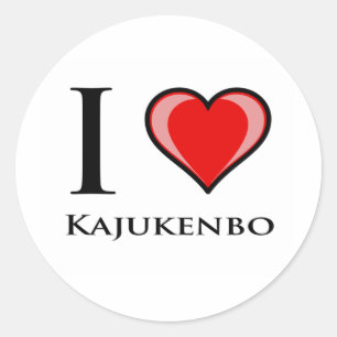 Adesivo Redondo Eu amo Kajukenbo