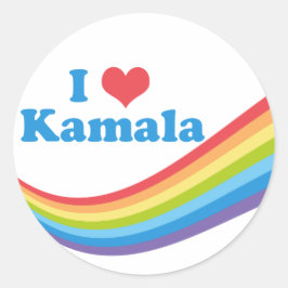 Adesivo Redondo Eu Amo Kamala Rainbow