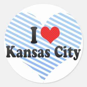 Adesivo Redondo Eu amo Kansas City