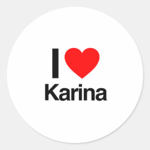 Adesivo Redondo eu amo karina