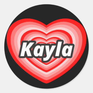 Adesivo Redondo Eu amo Kayla