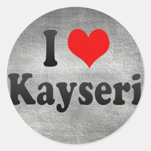 Adesivo Redondo Eu amo Kayseri, Turquia