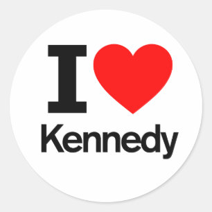 Adesivo Redondo Eu amo Kennedy
