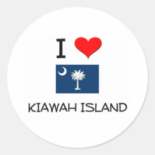 Adesivo Redondo Eu amo Kiawah Island South Carolina