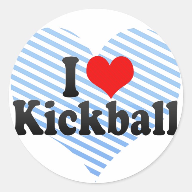 Adesivo Redondo Eu Amo Kickball (Frente)