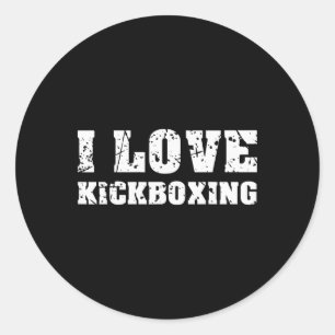 Adesivo Redondo Eu Amo Kickboxing Academia Fitness Para Homens Mul