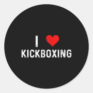 Adesivo Redondo Eu Amo Kickboxing - Heart Kickboxers Artes Marciai