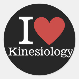 Adesivo Redondo Eu ❤️ Amo Kinesiologia para Estudantes/Faculdade