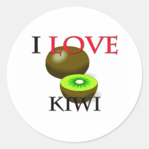Adesivo Redondo Eu amo Kiwi