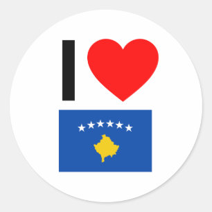 Adesivo Redondo eu amo kosovo