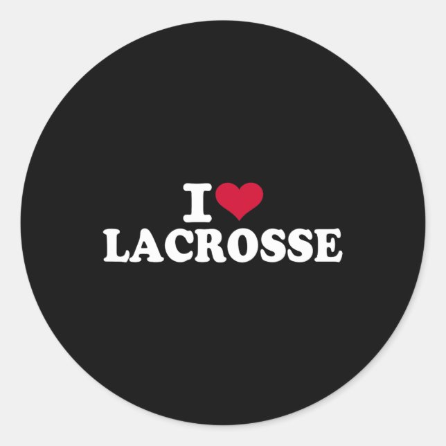 Adesivo Redondo Eu Amo Lacrosse (Frente)