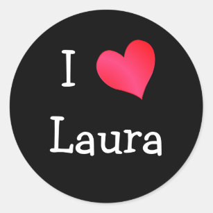 Adesivo Redondo Eu Amo Laura