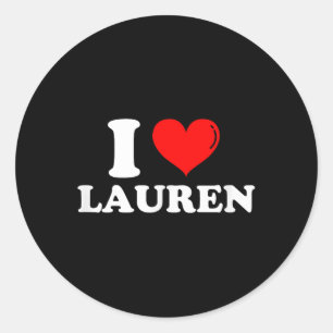 Adesivo Redondo Eu Amo Lauren I Heart Lauren Nome Lauren Jok