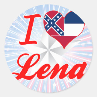 Adesivo Redondo Eu Amo Lena, Mississippi