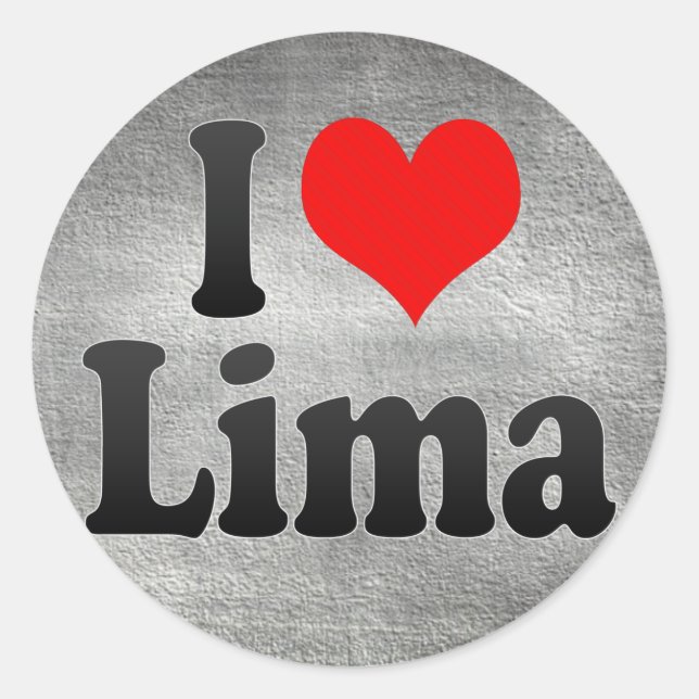 Adesivo Redondo Eu Amo Lima, Peru (Frente)
